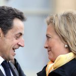 Nicolas Sarkozy et Hillary Clinton. D. R.